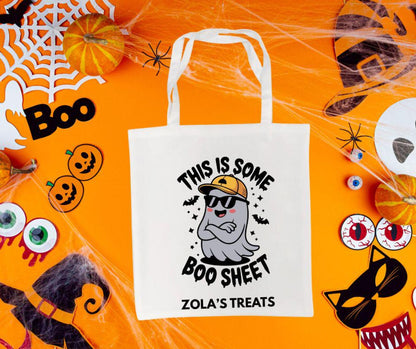 Personalised “This Is Some Boo Sheet” Halloween Trick or Treat Tote Bag