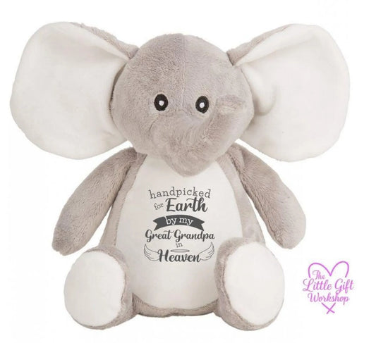 Personalised Memorial Plush Toy | Handpicked for Earth by My... in Heaven