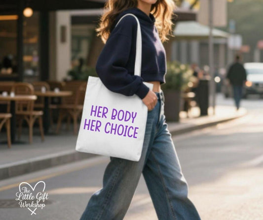 Personalised "Her Body, Her Choice" Tote Bag