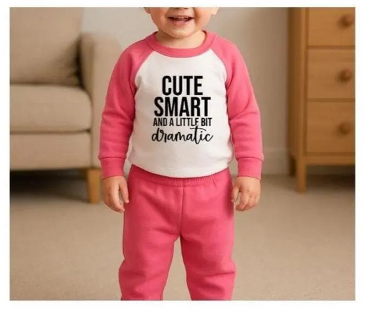 Personalised “Cute, Smart & a Little Bit Dramatic” Children’s Pyjamas