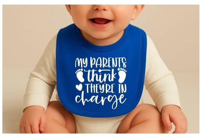 Personalised “My Parents Think They’re In Charge” Baby Bib