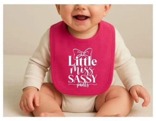 Personalised “Little Miss Sassy Pants” Baby Bib